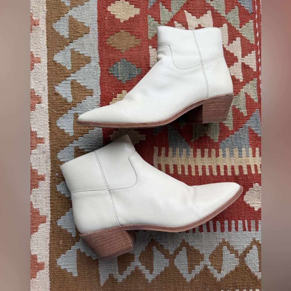 Madewell The Western Boot in Off White Leather